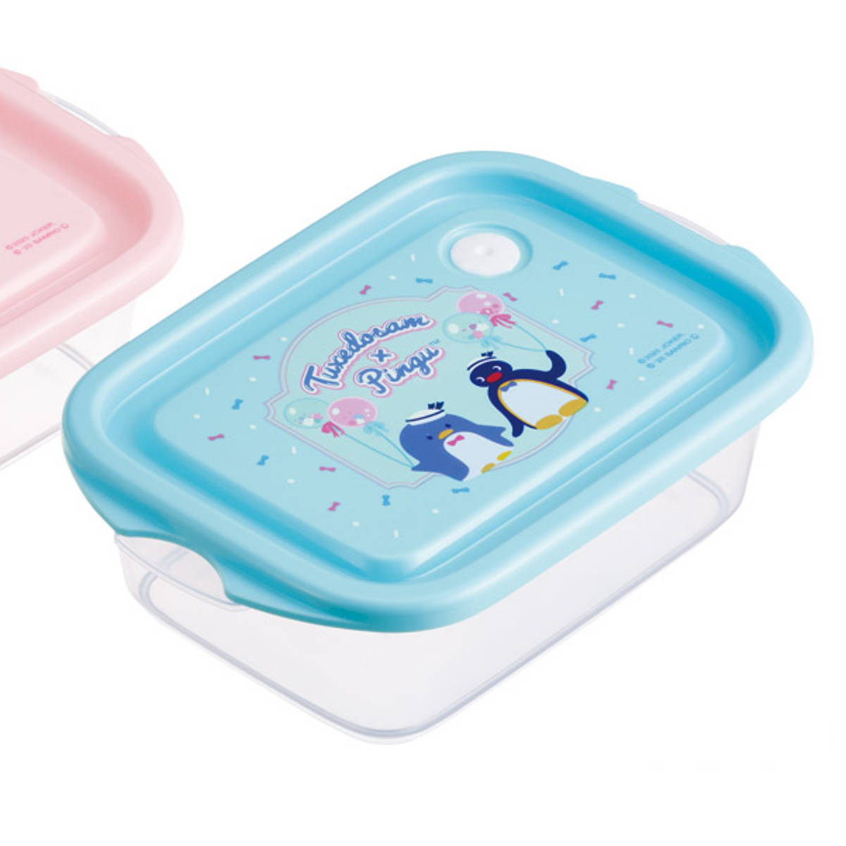 カラフル食品保存容器セット　19ヶ＋シール2枚 スケーター 弁当箱 500ml シールボックスM 2個入 ピングー×タキシード