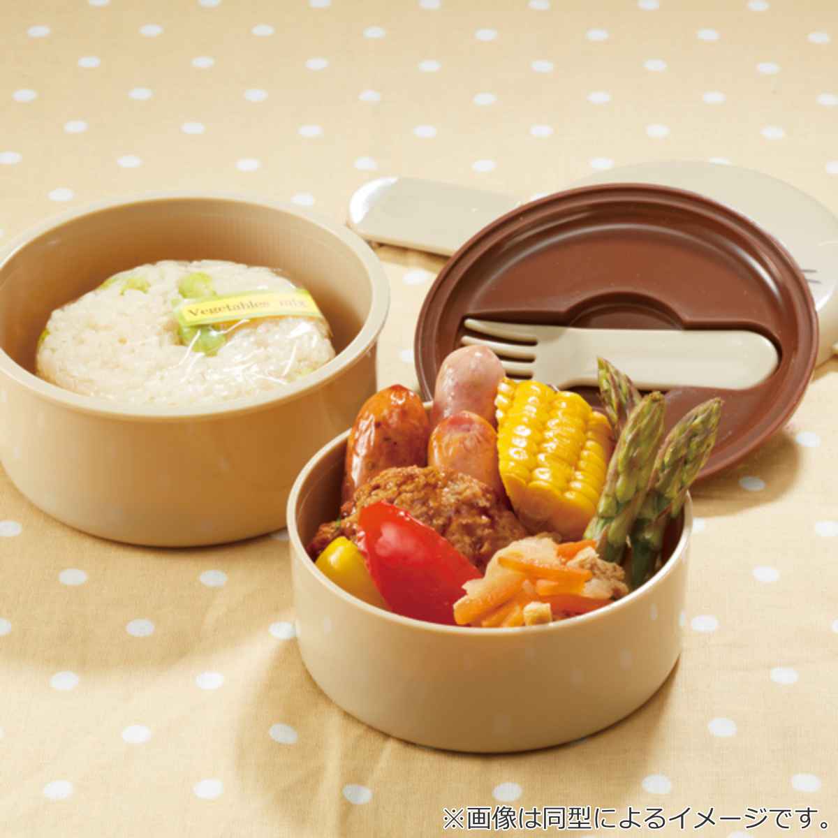 弁当箱 500ml 丸型ランチボックス2段 ポ...の詳細画像3