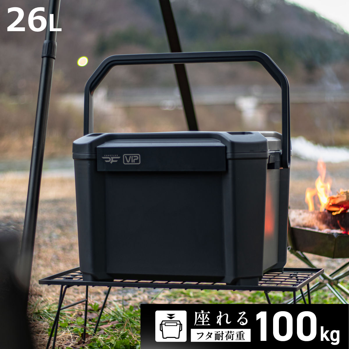 �N�[���[�{�b�N�X 26L COREFLUX VIP ����� �ω׏d100kg �i �ۗ� �N�[���[BOX �ۗ�{�b�N�X �A�E�g�h�A�p�i 26���b�g�� �j