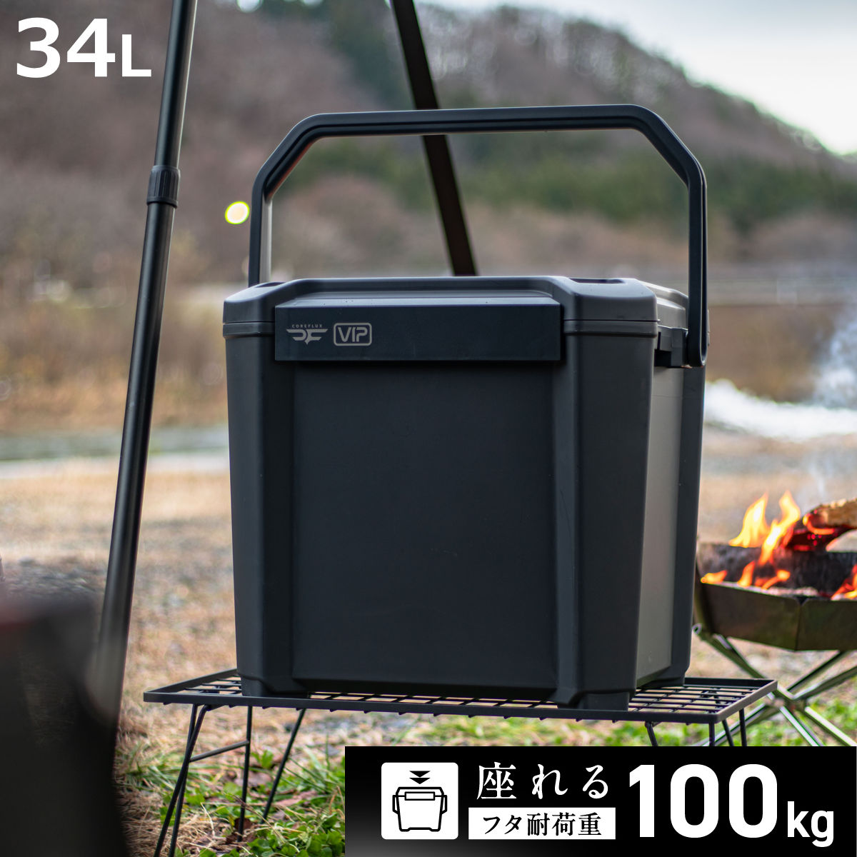 �N�[���[�{�b�N�X 34L COREFLUX VIP ����� �ω׏d100kg �i �ۗ� �N�[���[BOX �ۗ�{�b�N�X �A�E�g�h�A�p�i 34���b�g�� �j