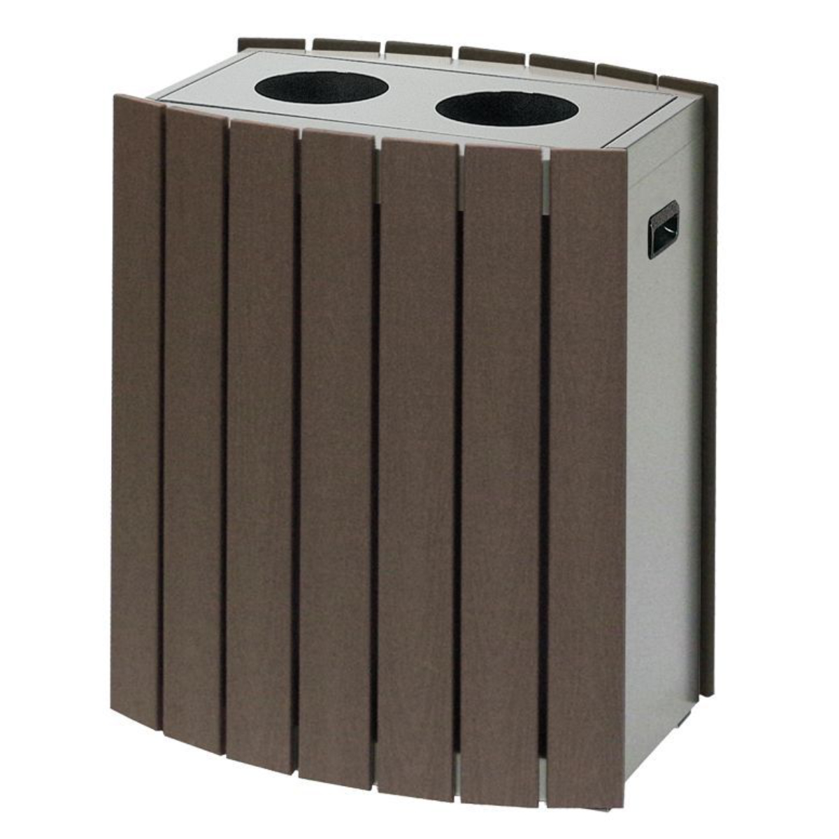 屋外用ゴミ箱 43L 丸穴 クリンボックス 業務用 （ 法人限定 業務用ダストボックス ごみ箱 木目調 おしゃれ スリム 缶 ビン ）