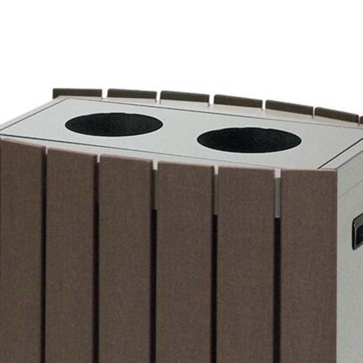 屋外用ゴミ箱 43L 丸穴 クリンボックス 業務用 （ 法人限定 業務用ダストボックス ごみ箱 木目調 おしゃれ スリム 缶 ビン ）_2