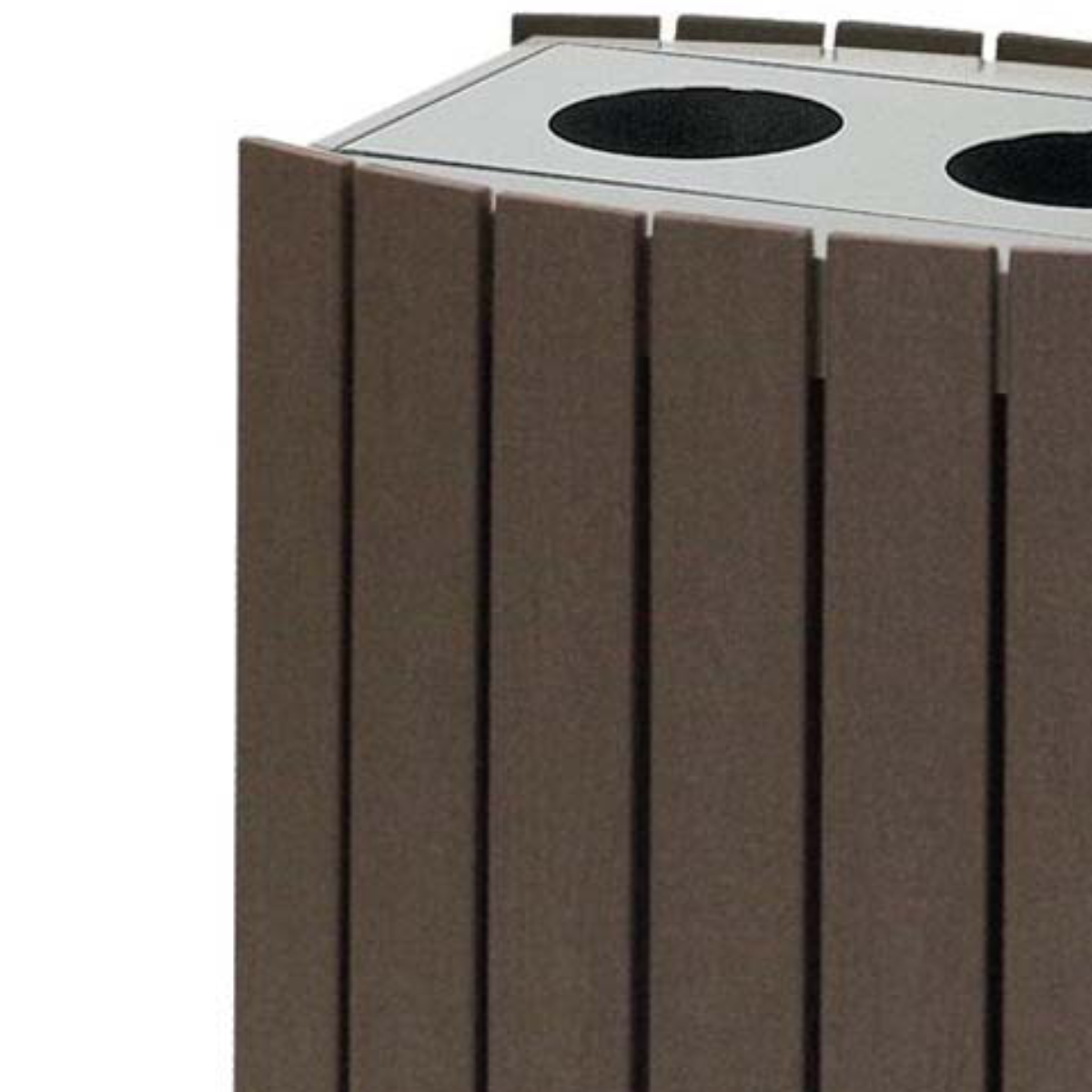屋外用ゴミ箱 43L 丸穴 クリンボックス 業務用 （ 法人限定 業務用ダストボックス ごみ箱 木目調 おしゃれ スリム 缶 ビン ）_3