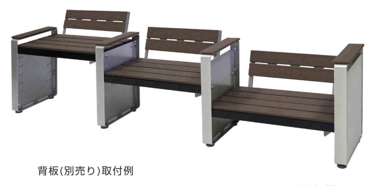 ベンチ 幅188cm ステップベンチ 屋外 業務用 （ 法人限定 屋外ベンチ 座面高 6段階調節 連結 屋内外 再生 樹脂製 長椅子 イス 背もたれ無し ）_9