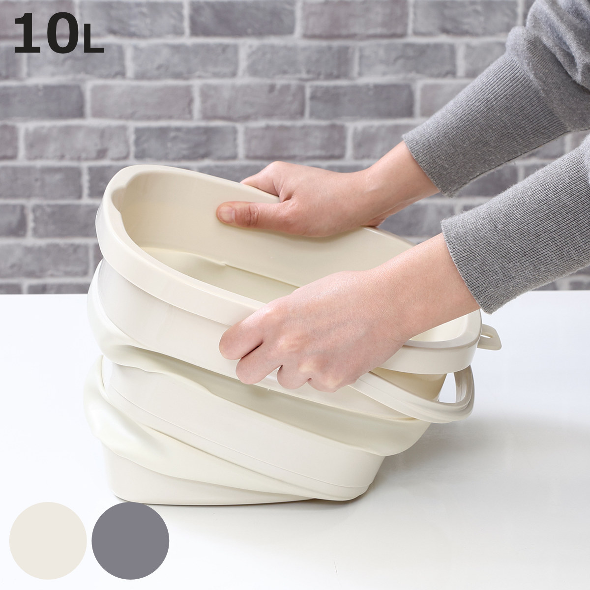 バケツ 折りたたみ 10L 持ち手付き 軽量 収納 折りたたみバケツ （ ばけつ ソフトバケツ 角型 小さい コンパクト たためる ）