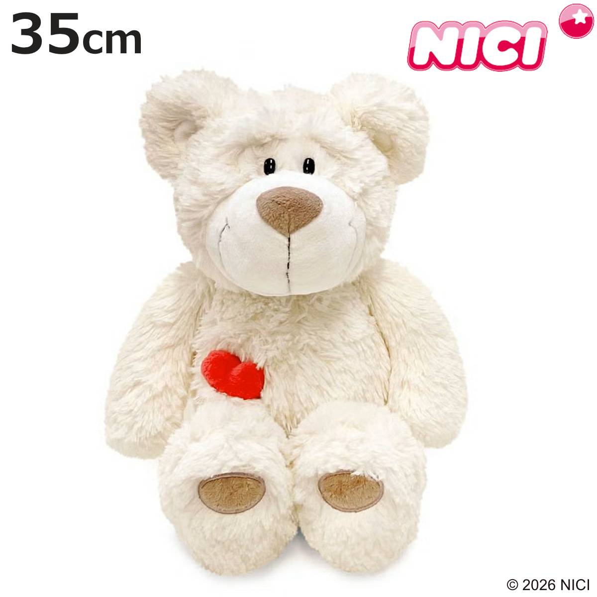 ぬいぐるみ NICI ラブベア クラシック ホワイト 35cm （ ニキ くま ヌイグルミ ふわふわ ベビー 赤ちゃん ララ かわいい 雑貨 プレゼント ギフト ）