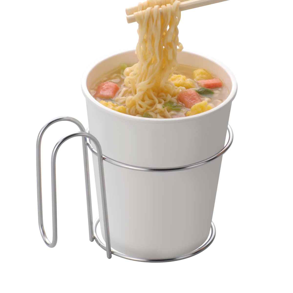 カップ麺立て カップ麺ホルダー （ ホルダー カップ麺 カップラーメン 縦型 スタンド ステンレス 日本製 ）