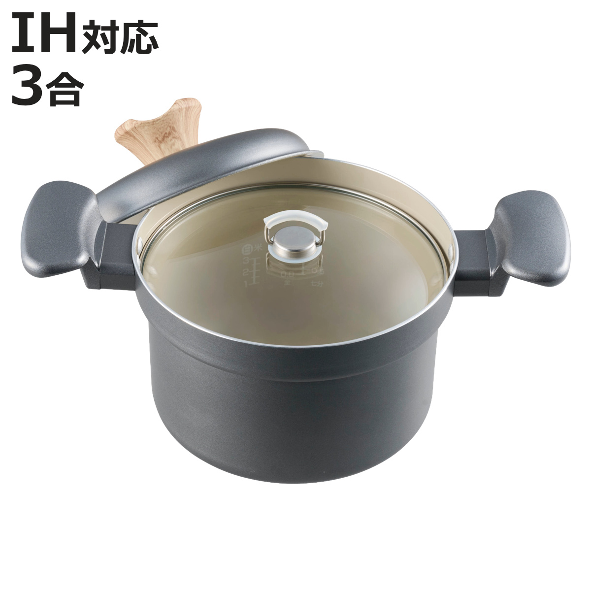 池永鉄工 囲炉裏鍋 深型鍋 24cm 木蓋付き IH対応 （ ガス火対応 いろり