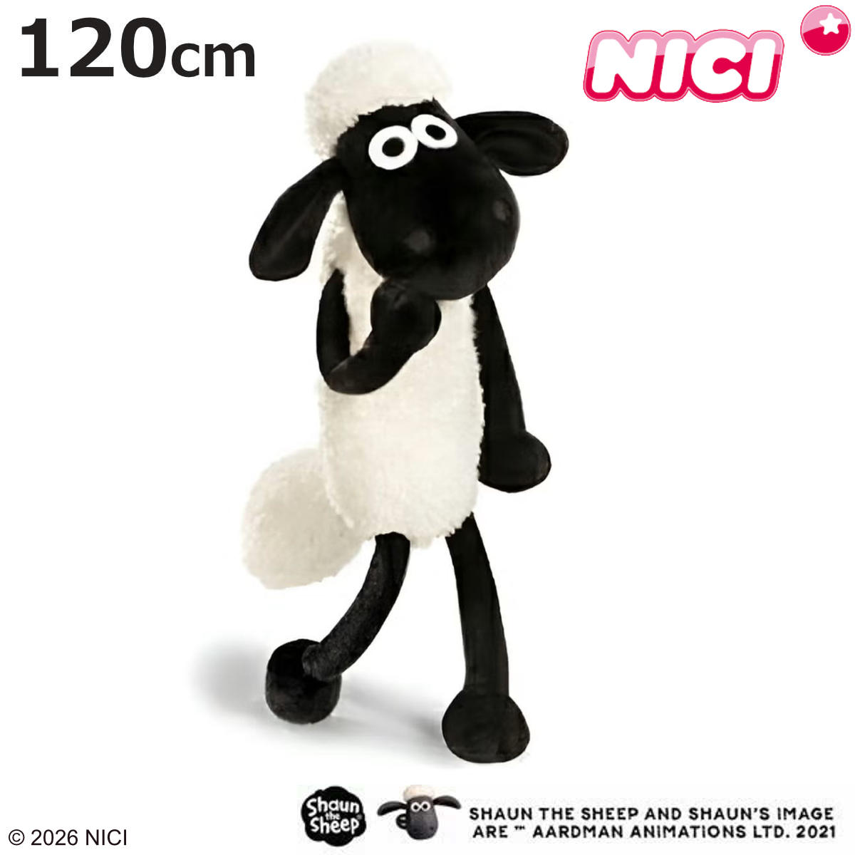 アントレックス - NICI ショーン 古典派音楽 120珊 ぬいぐるみ ひつじのショーン （ ニキ ヌイグルミ 特大 ビッグ大きさ ふわふわ 毛の荒物 グッズ 愛くるしい 人となり ） ぬいぐるみ-おもちゃ-ゲーム、おもちゃ