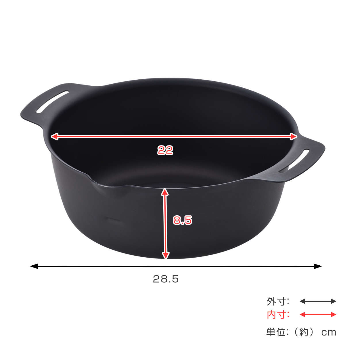 両手鍋 22cm 継ぎ目のない 揚げ鍋 日本製...の詳細画像1