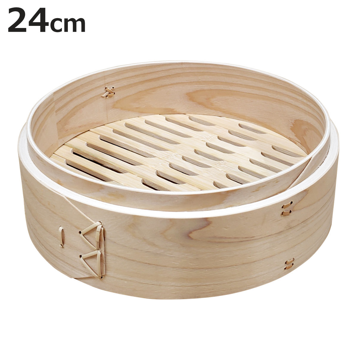 桧製蒸籠２４センチ・身×１ 中華せいろ 24cm 桧中華セイロ ひのき製 本体のみ 蒸し器 （ せいろ