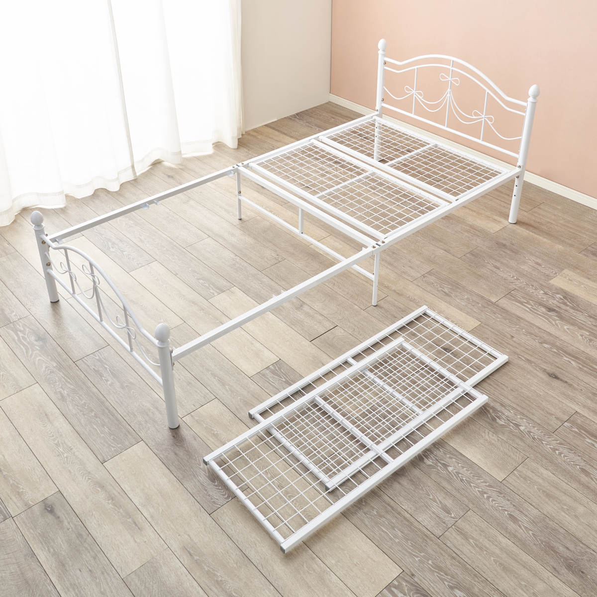 HAGiHARA（萩原） ベッド シングル ボンネルコイルマットレス付 姫系