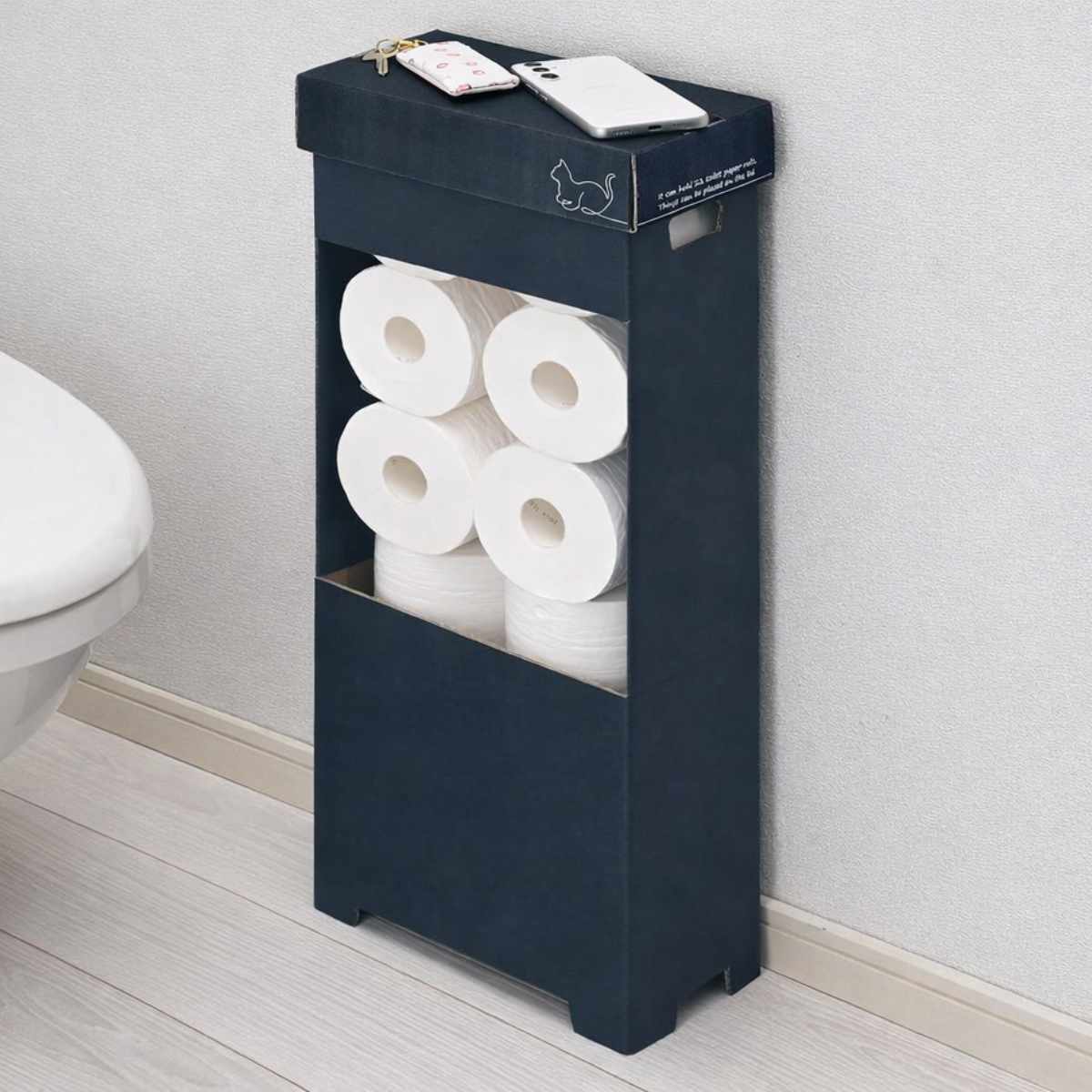 トイレ収納 物が置ける トイレットロール箱 ク...の詳細画像2