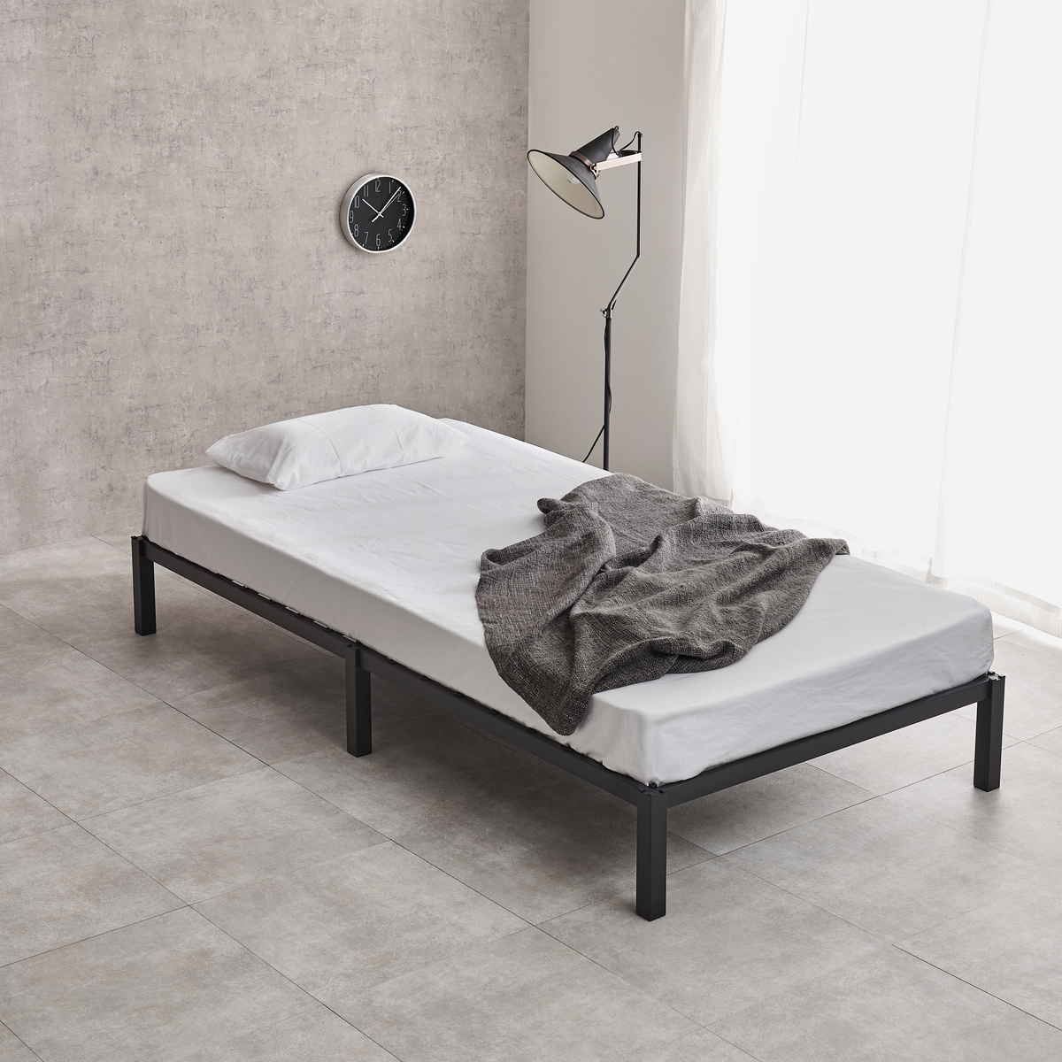 HAGiHARA（萩原） スチールベッド シングル 工具不要 （ ベッド