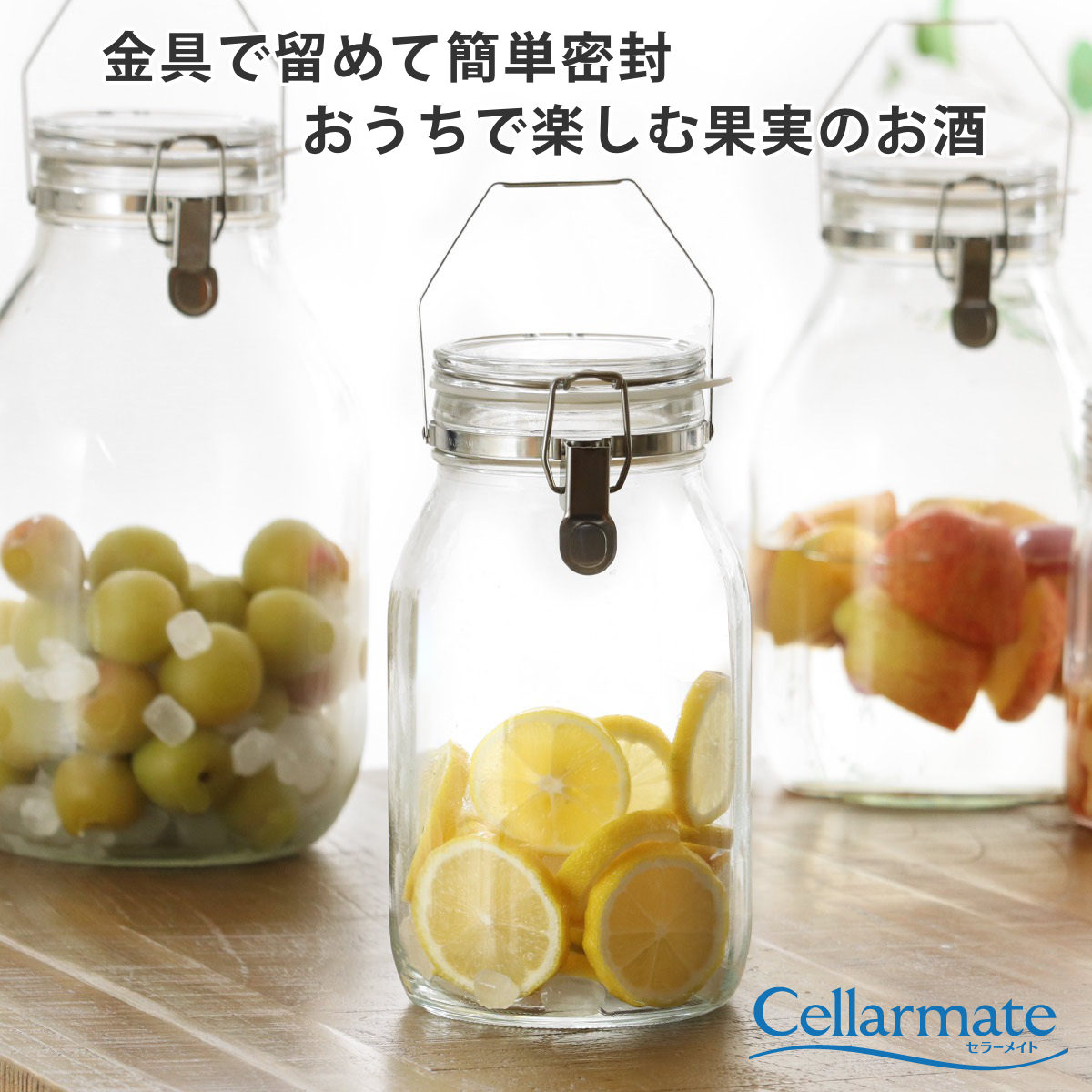 果実酒びん 2L セラーメイト 取手付 密封び...の詳細画像1