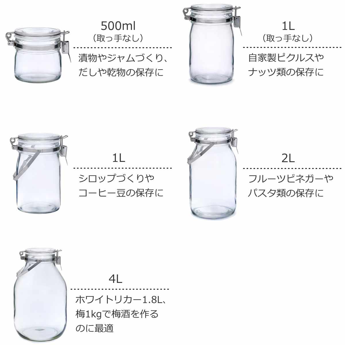 果実酒びん 2L セラーメイト 取手付 密封び...の詳細画像3