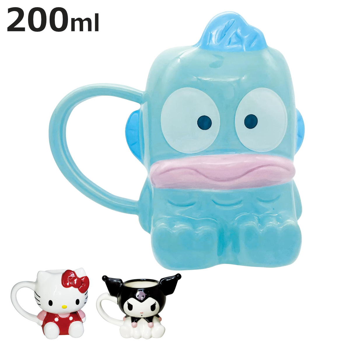 サンリオ　フレンドシップクラブ　小物入れ　非売品　キティ　ペックル　ハンギョドン サンアート マグカップ ダイカットマグ （ ハンギョドン ハローキティ