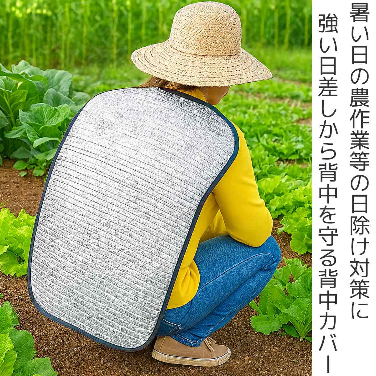 背中カバー 日除けシルバー メッシュ 農業 暑...の詳細画像1
