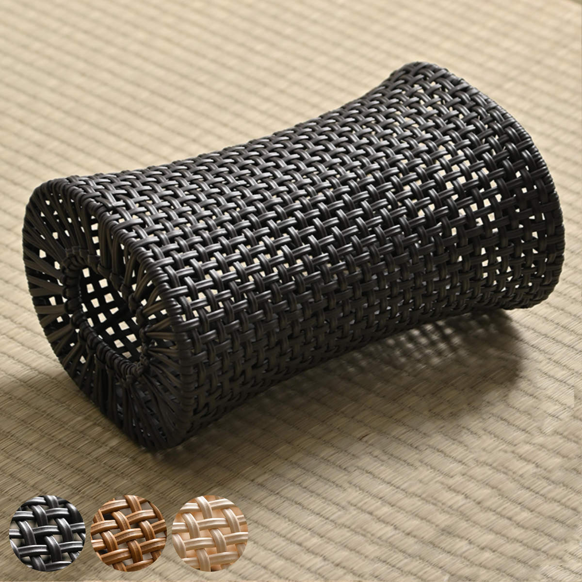 枕 27×19cm 四つ目編み 籐風 ポリプロピレン （ ムレにくい 通気性 ひんやり 涼しい ラタン調 まくら ピロー お昼寝 ）