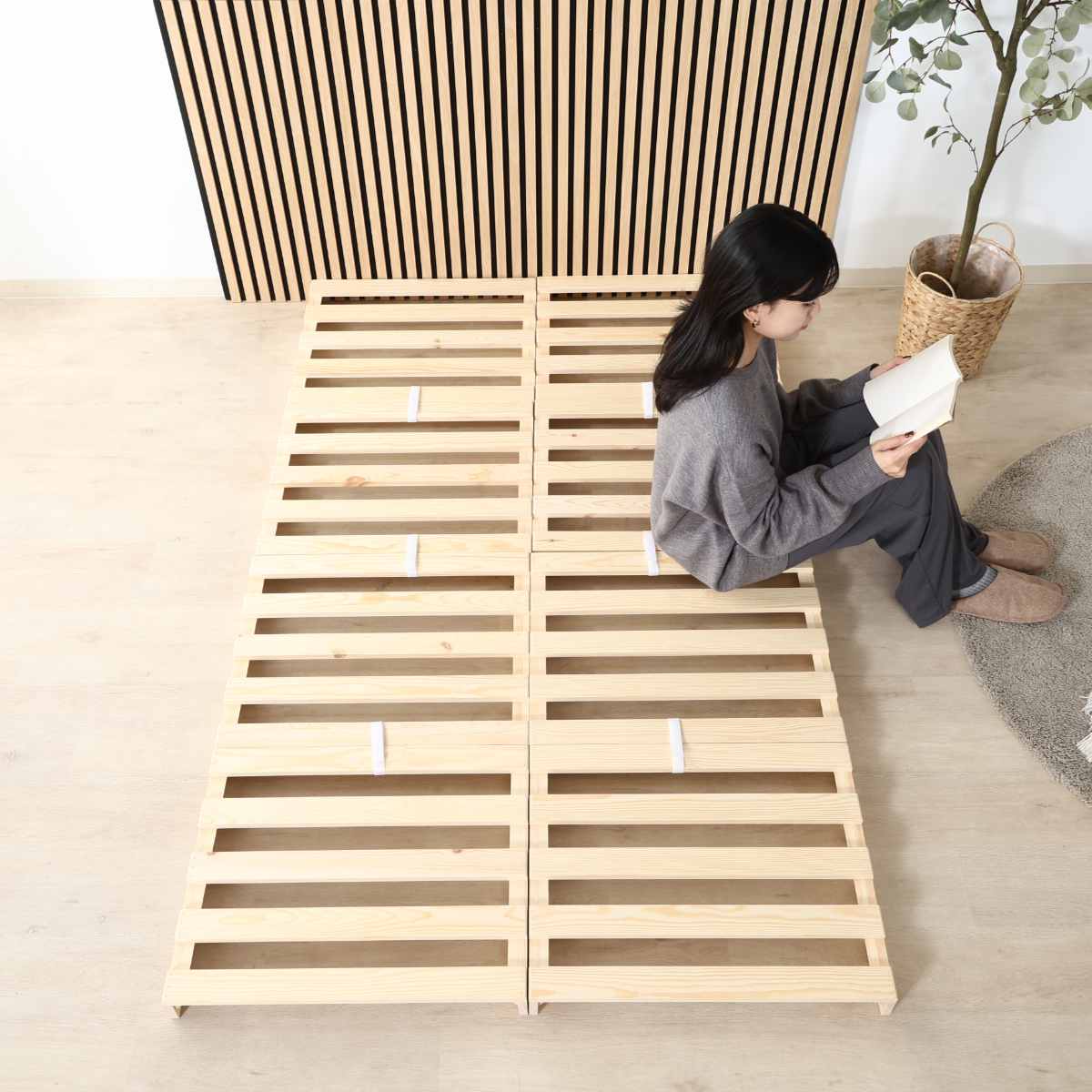 不二貿易（Fuji Boeki） パレットベッド セミダブル 天然木 すのこ