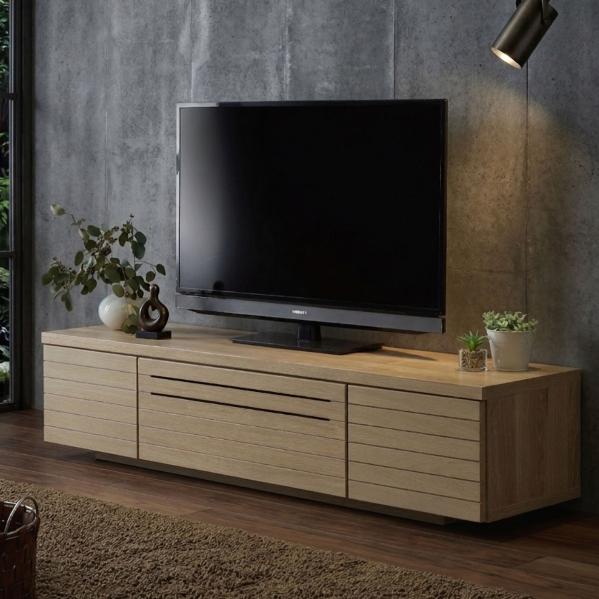 テレビ台 幅150.4cm ローボード リモコン対応 完成品 （ TV台 引出し 