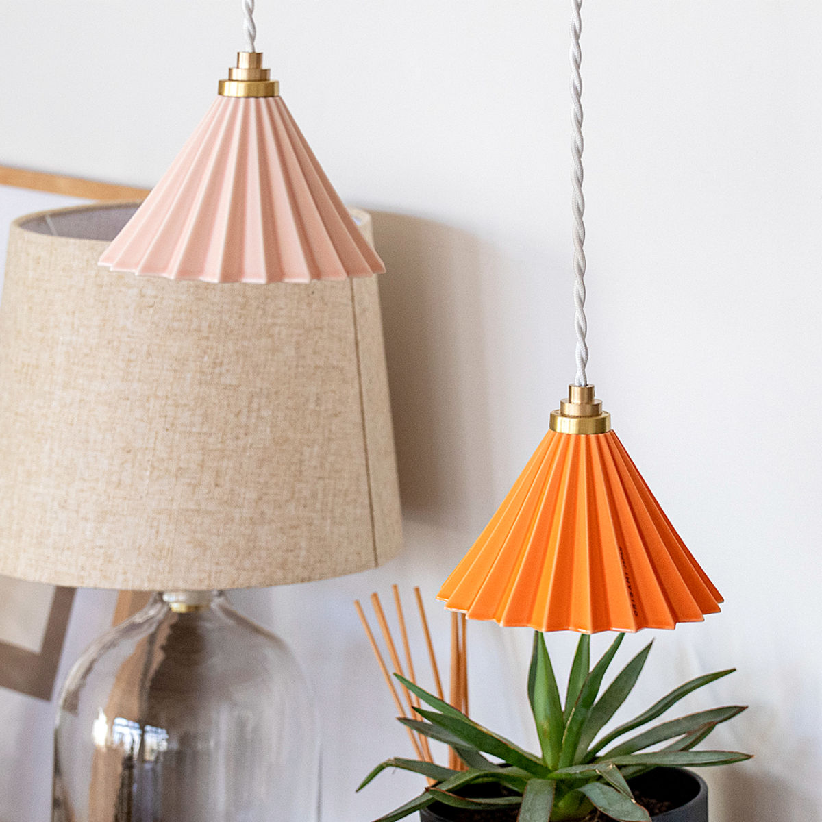 ORIGAMIドリッパー LEDペンダントライト （オレンジ） ペンダントライト LED電球付き ORIGAMI LAMP オリガミランプ gram