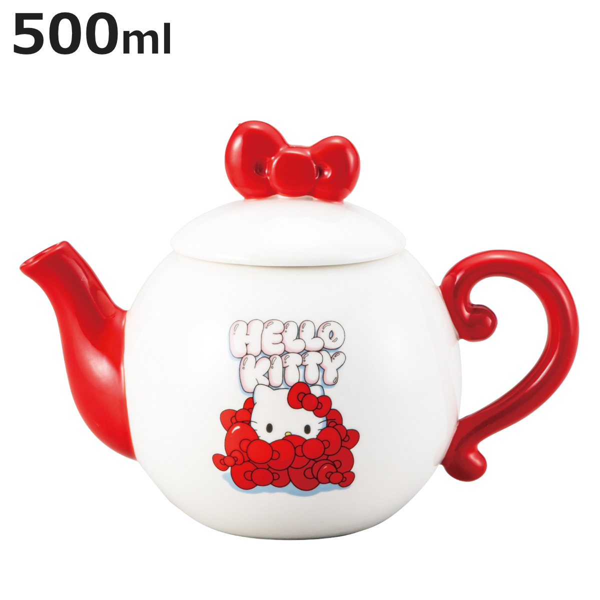 値下げ中！sanrio ハローキティ デコレーションポット 急須 陶器 サンアート ティーポット エッジ― ハローキティ （ 500ml 磁器 ポット