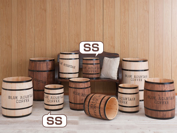 コーヒー樽 木樽 ヒノキ製 SSサイズ 高さ33cm （ インテリア 収納 木製