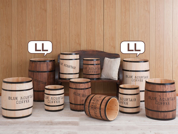 コーヒー樽 木樽 ヒノキ製 LLサイズ 高さ67cm （ インテリア 収納 木製