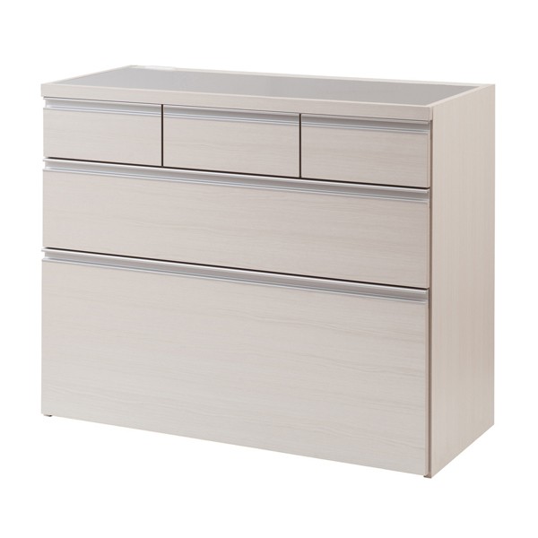 3杯の引き出し キッチンカウンター 幅110cm 上段引出し3杯 木目調タイプ ステンレス