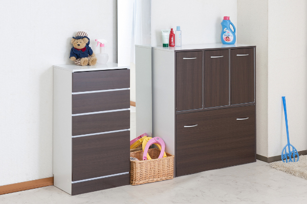 カウンター下収納 幅45cm チェスト 4段 北欧風 Face （ リビング収納