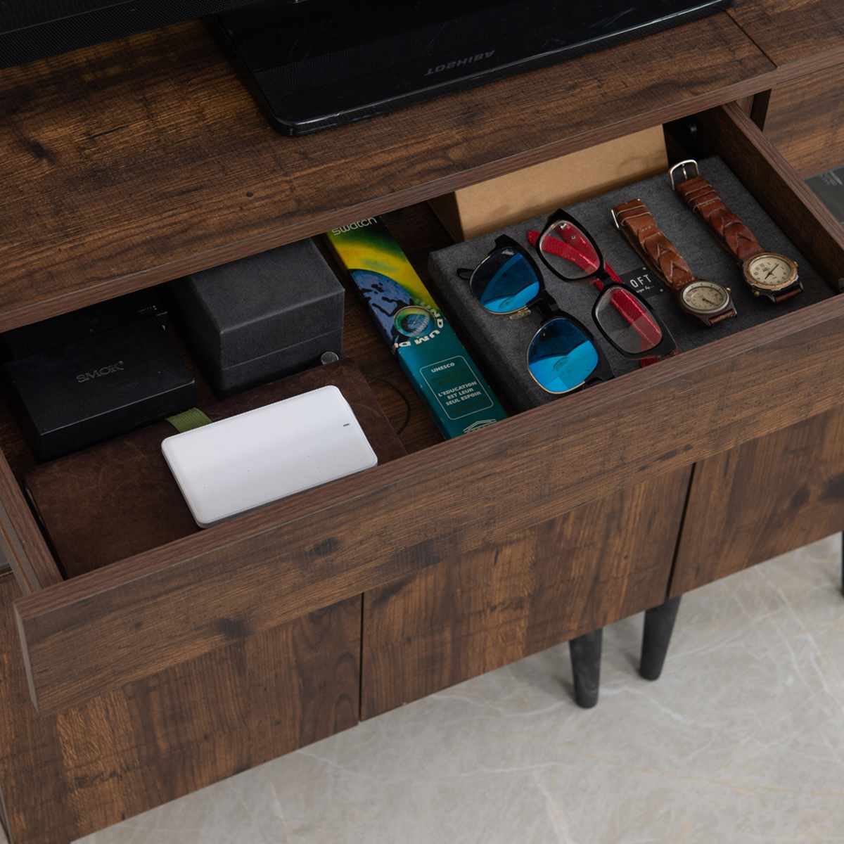 ルーター収納 幅60.5cm FAX台 ヴィンテージ調 Arizona （ ラック 収納