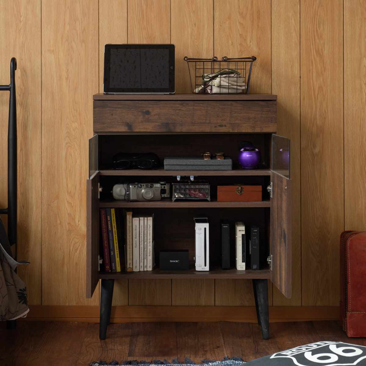 ルーター収納 幅60.5cm FAX台 ヴィンテージ調 Arizona （ ラック 収納