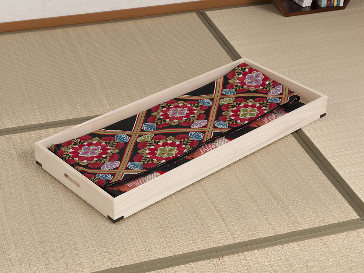 桐 衣装ケース 幅91cm 2段 高さ25cm 衣裳箱 隅金具付 天然木 完成品