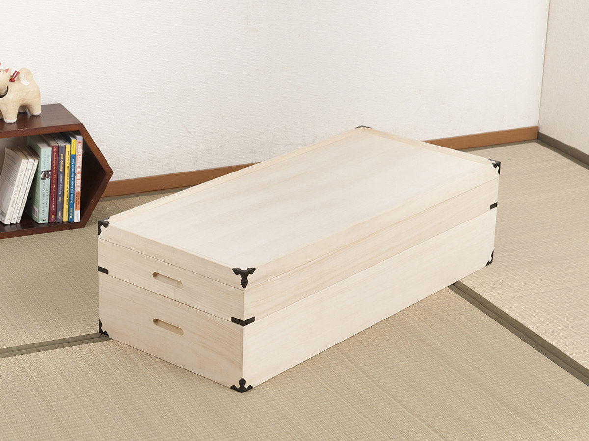 桐 衣装ケース 幅91cm 2段 高さ25cm 衣裳箱 隅金具付 天然木 完成品 桐 衣装ケース 幅91cm 2段 高さ25cm 衣裳箱 隅金具付 天然木 完成品