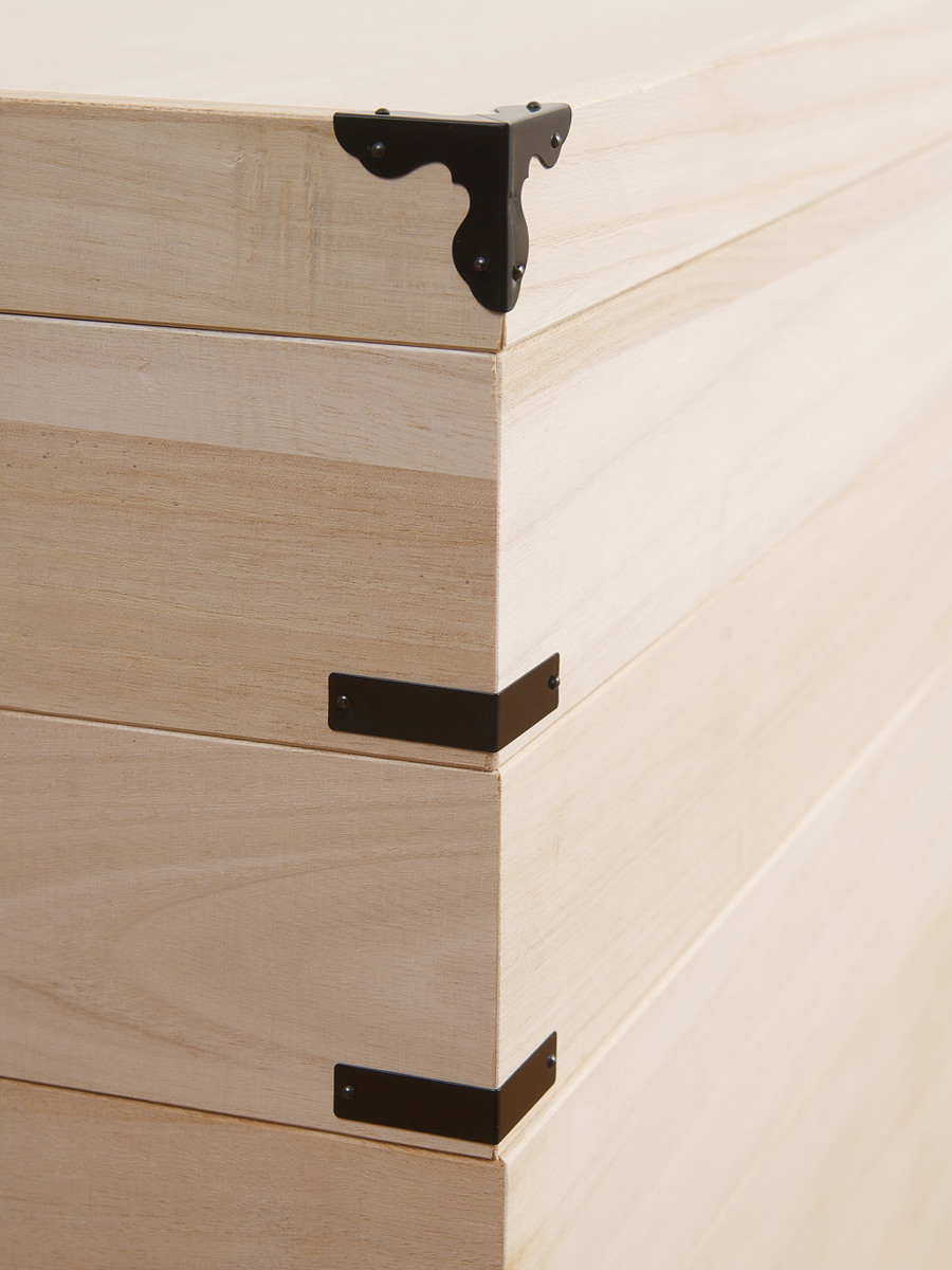 桐 衣装ケース 5段 日本製 隅金具 キャスター付 幅95cm （ 桐衣装