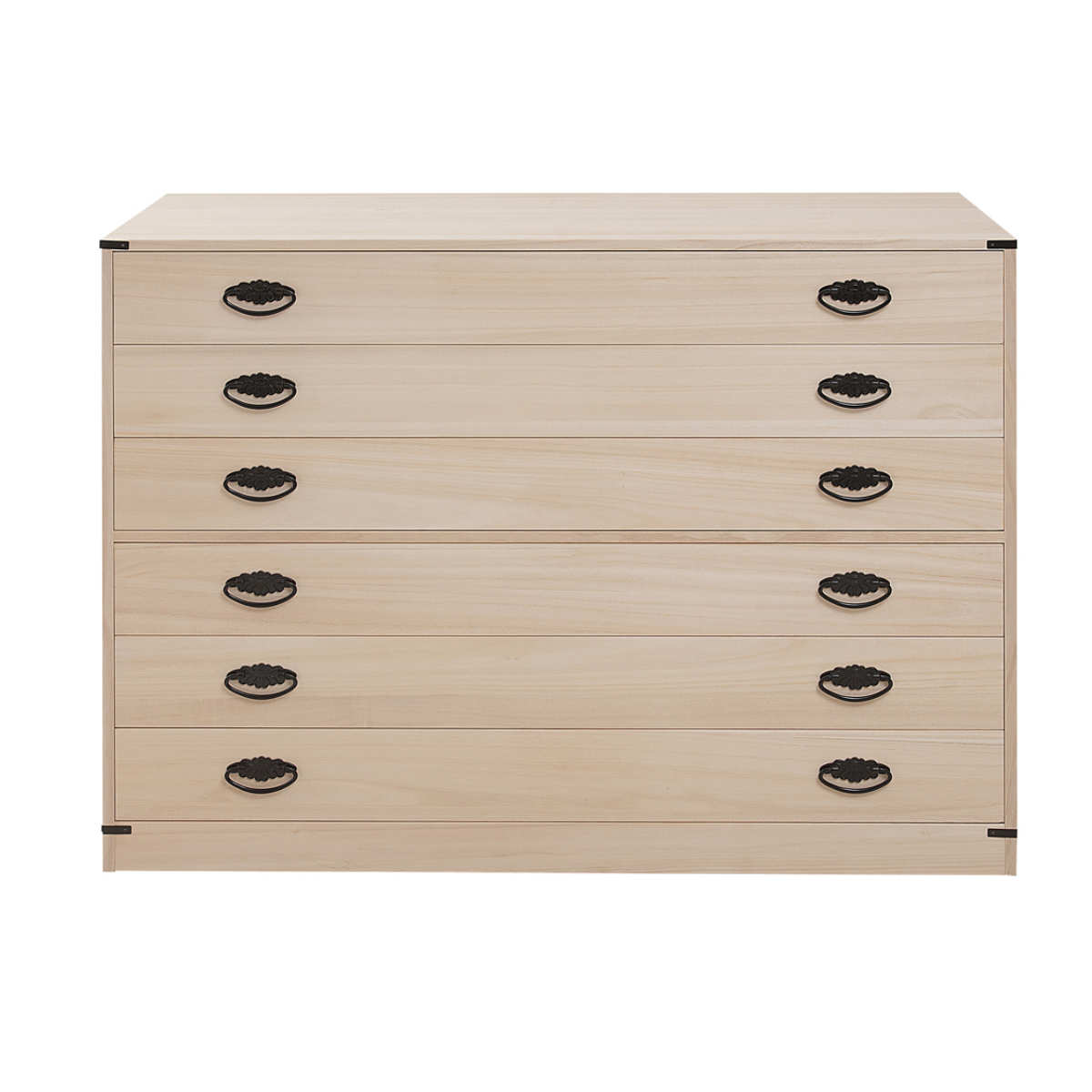 桐たんす 着物用 6段 桐タンス 台輪あり 日本製 約幅100cm （ 桐箪笥