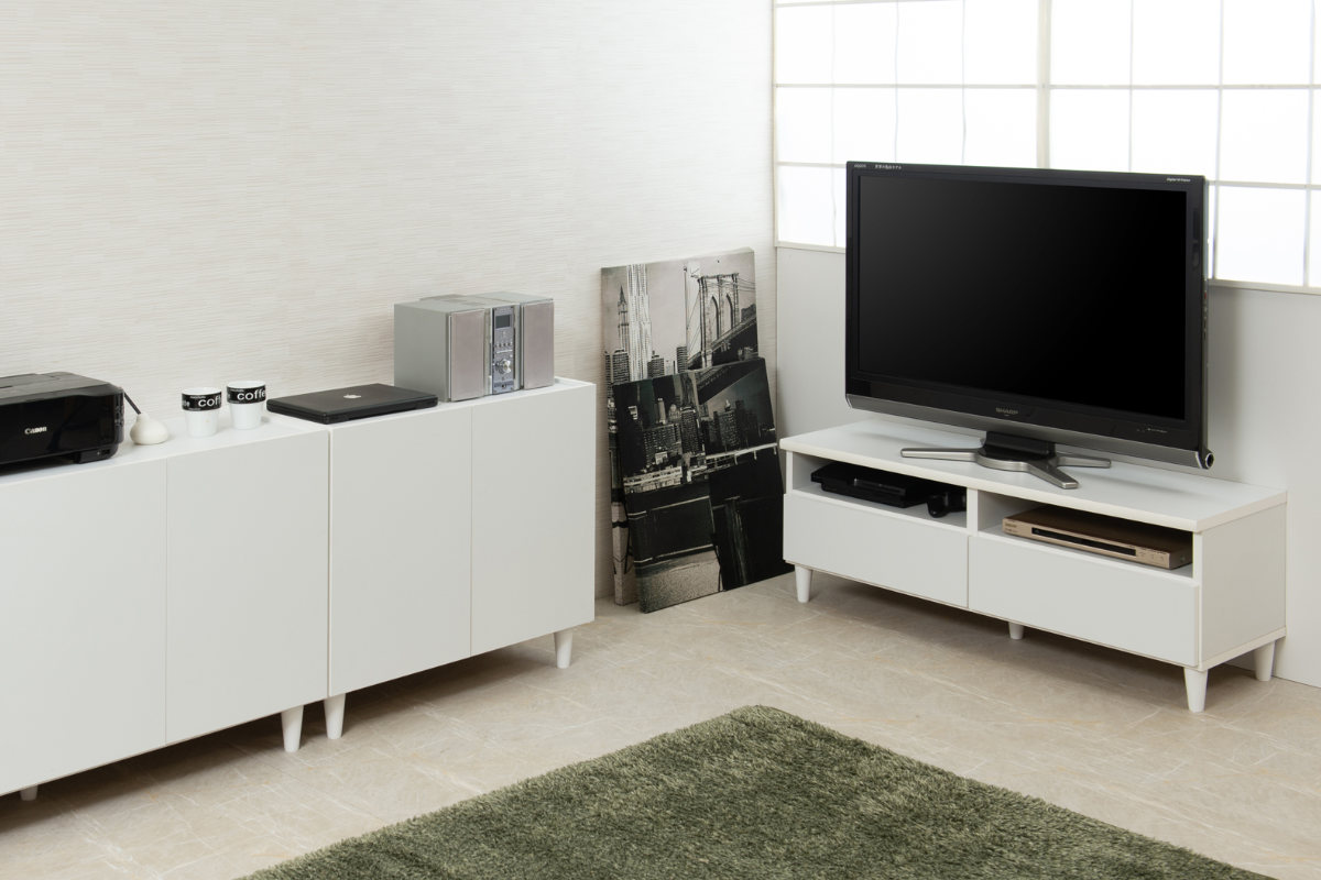 テレビ台 ローボード フレンチシャビー 幅118cm （ テレビボード TV台
