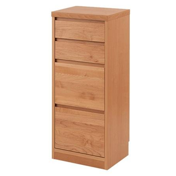 カウンター下収納 チェスト 4段 天然木 幅40cm （ カウンター 収納