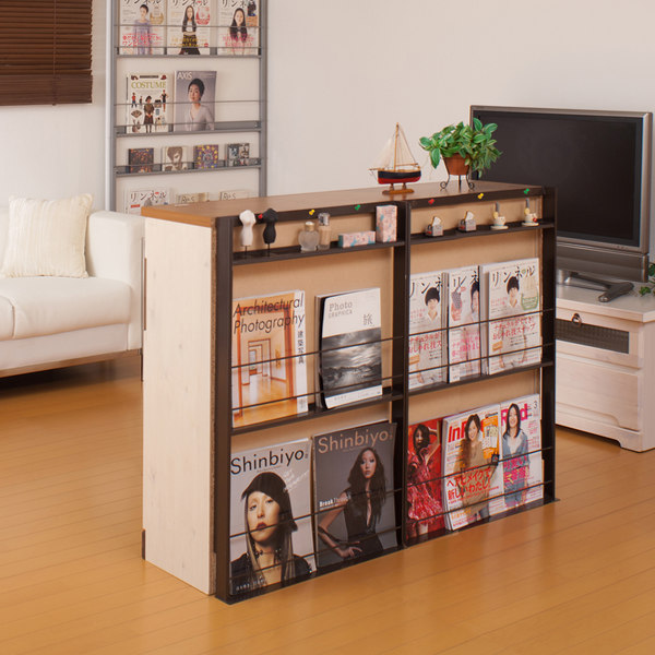 超薄型 壁面収納 ミニマガジンラック 幅59cm （ 本棚 オープンラック