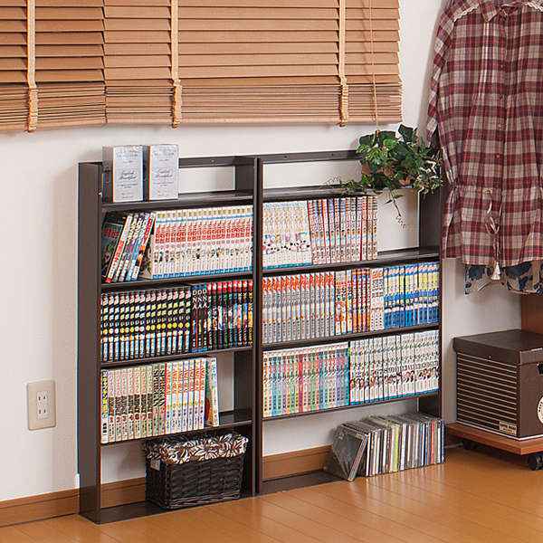シンプルな棚(小) 薄型 壁面収納 ミニコミックラック 幅59cm （ 本棚 オープンラック
