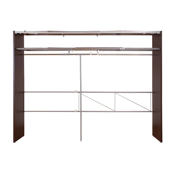 伸縮クローゼット 幅188-305cm ハンガーラック 上棚・カーテン付 日本