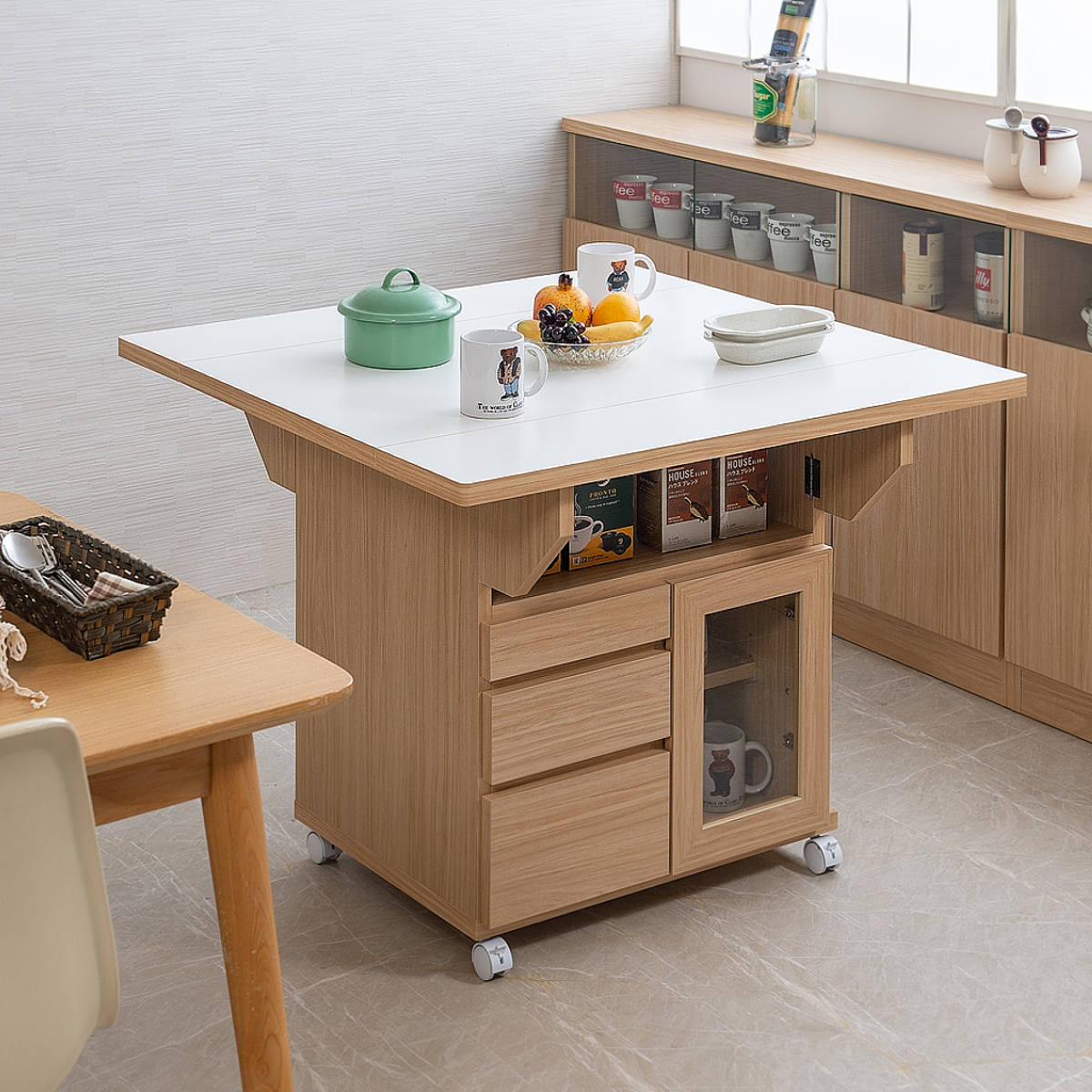 キッチンワゴン バタフライ 両バタ 日本製 約幅90cm （ キッチン