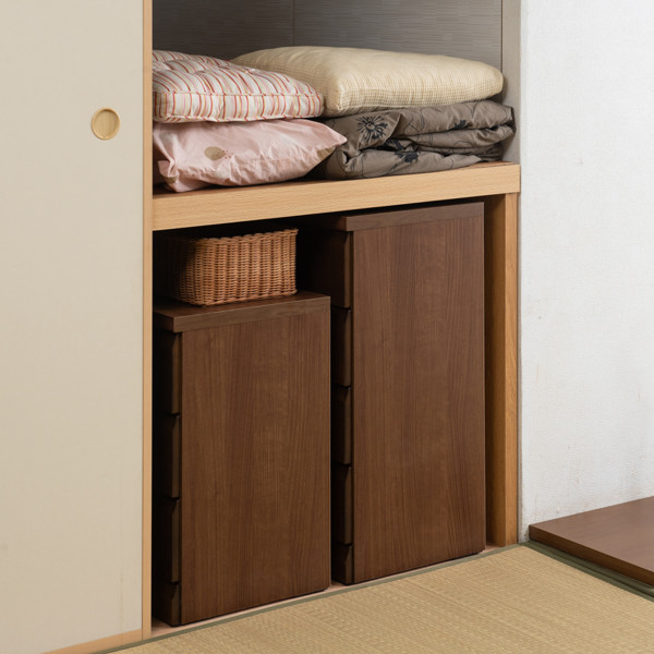 桐タンス 4段5杯 クローゼット収納チェスト キャスター付 幅80.5cm