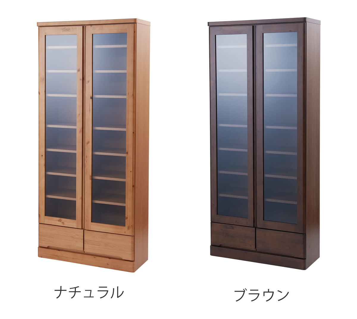 食器棚 カップボード 天然木 幅80cm 薄型...の詳細画像2