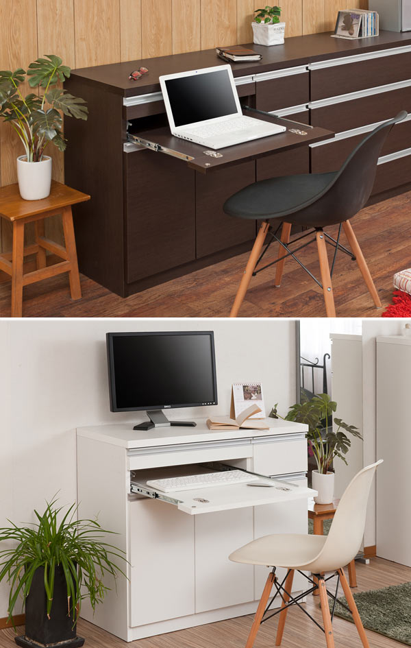 キャビネット パソコンデスク 収納棚 スタイシッリュ 約幅90cm （ PC