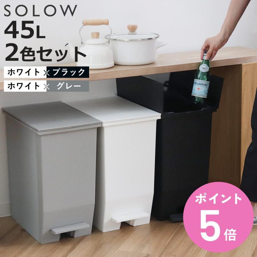 RISU（リス） 特典付き ゴミ箱 45L SOLOW ペダルオープンスリム 色違い