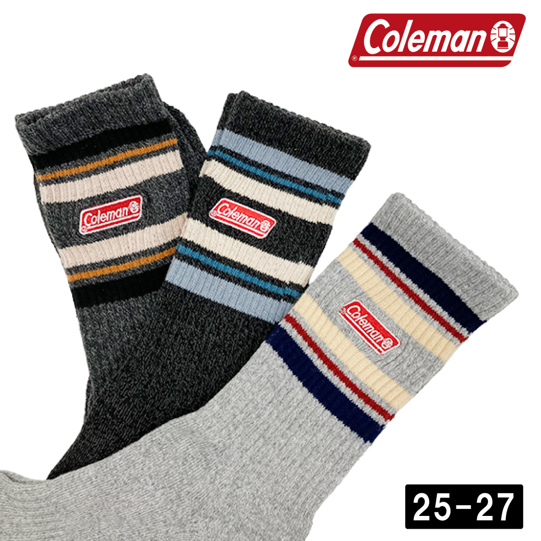 Coleman（コールマン） 靴下 3足組 3足セット メンズ レディース 底