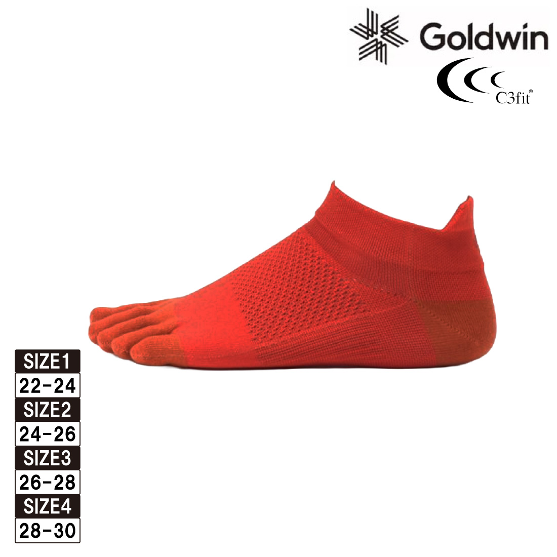 C3Fit（シースリーフィット） ソックス 5本指 アーチサポート ショート