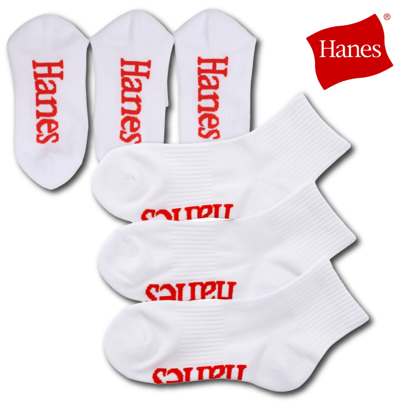 Hanes（ヘインズ） ソックス メンズ レディース 3足組 クォーター